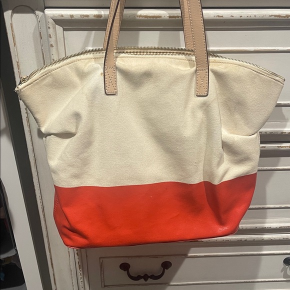 Vintage Kate Spade Tan and Red Tote Bag - Picture 9 of 10